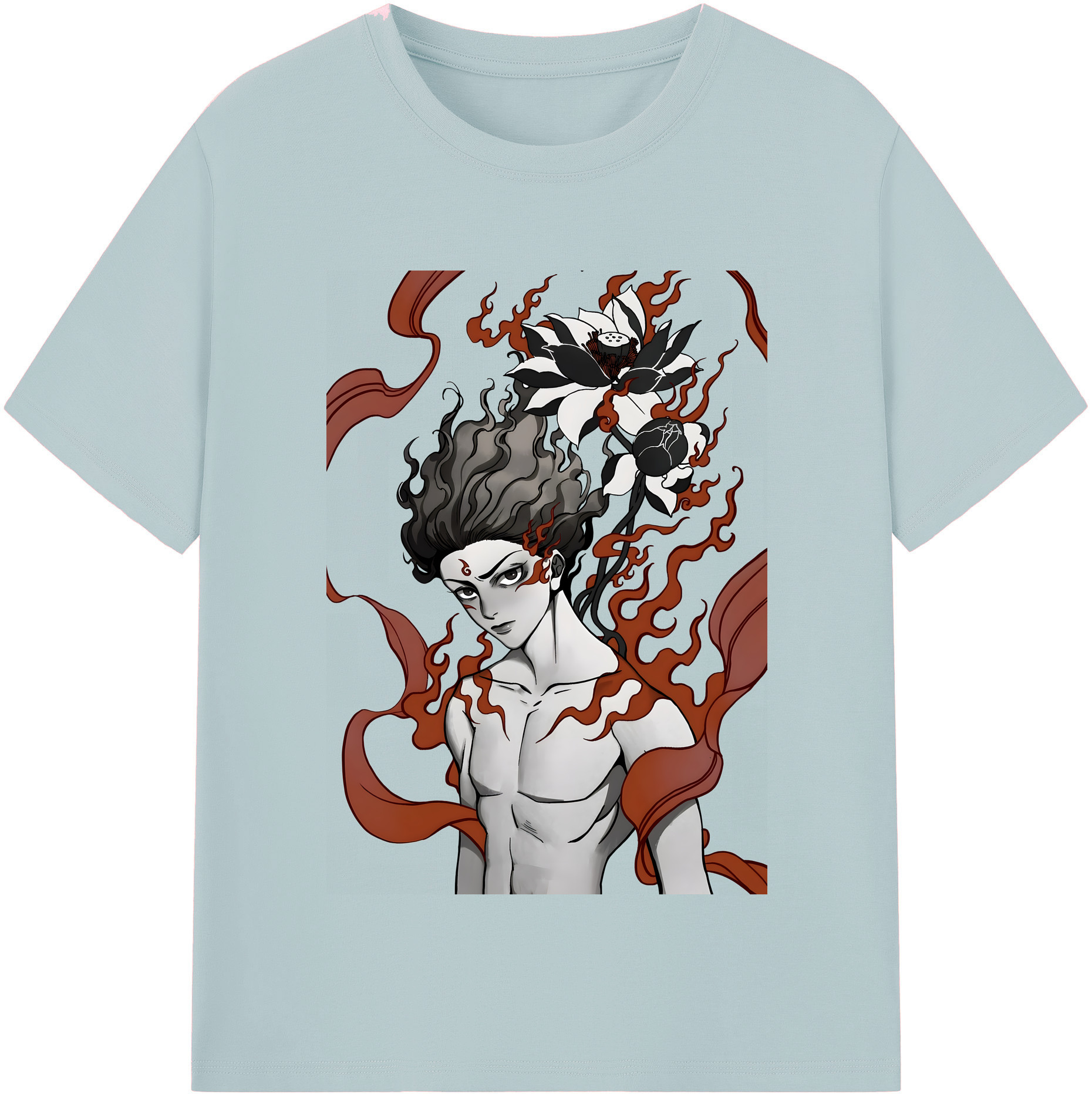 （画像用） Ne Zha 2 ナタ 魔童の大暴れ 綿100％半袖Tシャツ（フロントプリント）